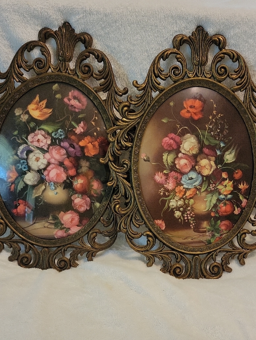 Vintage Metal Framed Floral Prints